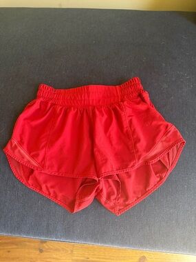 lululemon red hotty hot shorts
